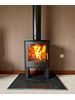 riven slate hearth with a mendip churchill logstore