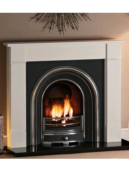 Capital Fireplaces The hersham mantel - 48 inch in Aegean limestone also available in 51,54 & 56 inch Corinthian stone and Portuguese limestone also available