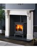 The Nuffield 56 inch mantel in Aegean limestone also available in Carrara Marble
