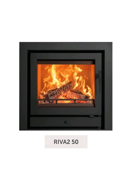 Riva2 50 Wood Burning Inset Fire with 3 sided Profil frame