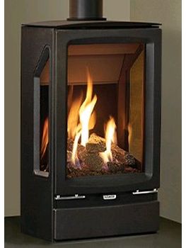 Gazco Vogue Midi T, 3 sided, natural gas Stove conventional flue