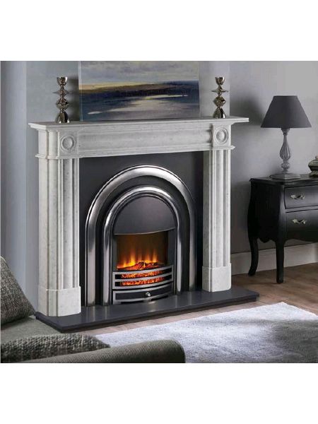 Provident flat wall electric cast iron suite (SLE40i electric inset fire and remote)