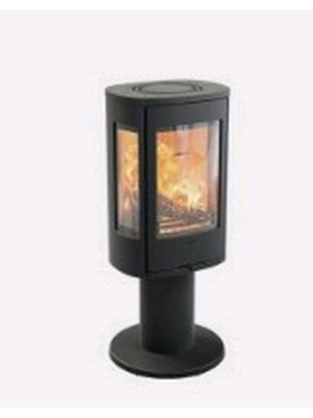 Contura 886 Style 5kw modern woodburner on a pedestal woodburning stove with glass side panels