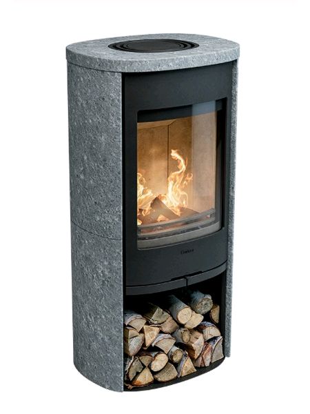 Contura 920T 6kw woodburning stove a modern woodburner with a soapstone surrond available in black or grey
